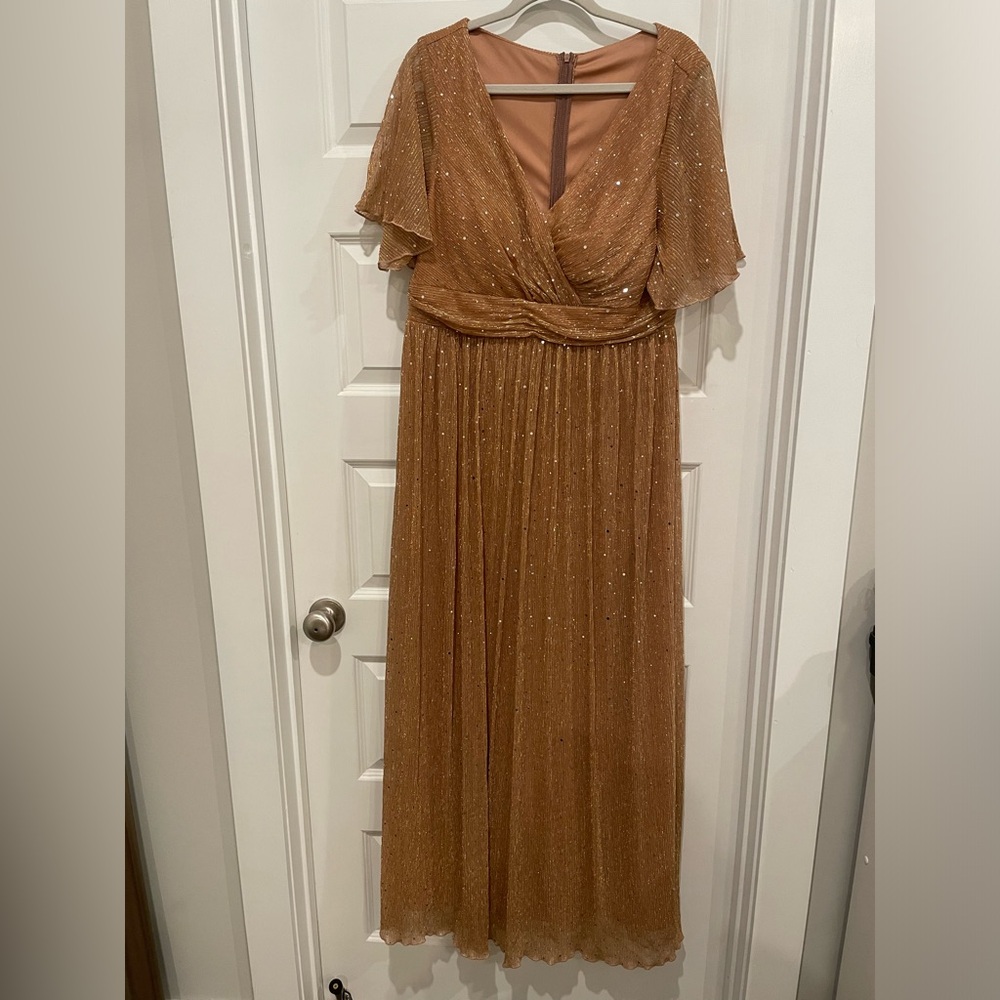 Rose Gold Shimmer Evening Gown- Size XXL - Picture 2 of 12